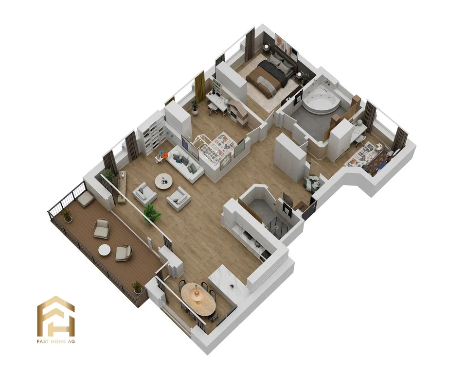 Grosszügige 4.5-Zi.-Neubauwohnung mit Südwest-Balkon