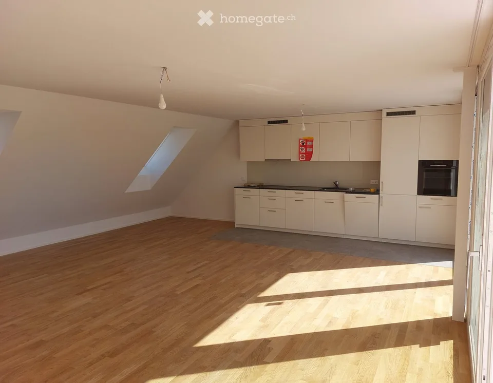 2.5-Room Attic New-Build Apartment, near Center in Quiet Location