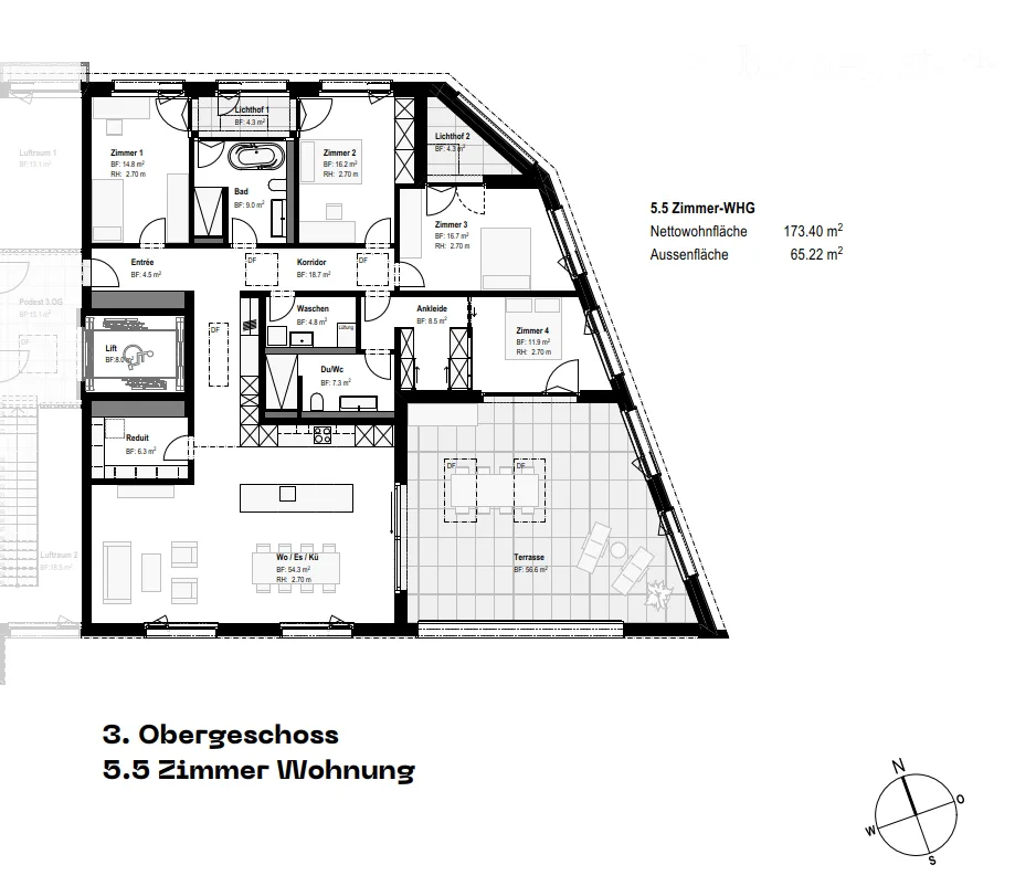 Appartement penthouse de 5,5 pièces avec panorama de Rigi à Pilatus