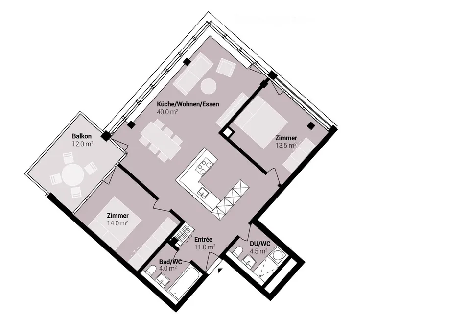 3.5-Room Apartment in Pilatus Tower