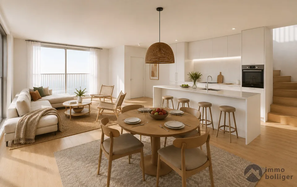 Habiter avec une vue dégagée - maison mitoyenne moderne à Holziken
