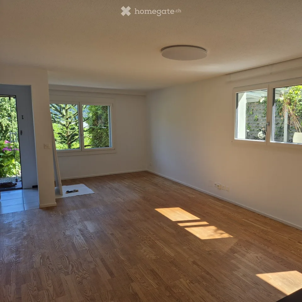 Apartment in Stans with seating area and view of Pilatus at sunset