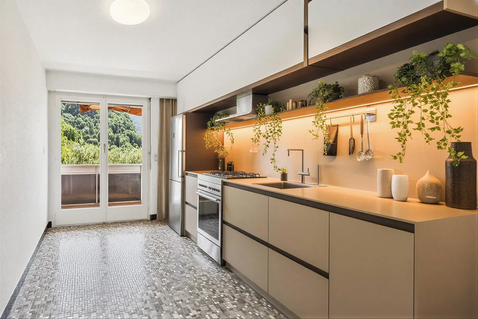 Prächtiges 2.5-Zimmer-Apartment im letzten Stock mit Panoramabalkon in Montreux