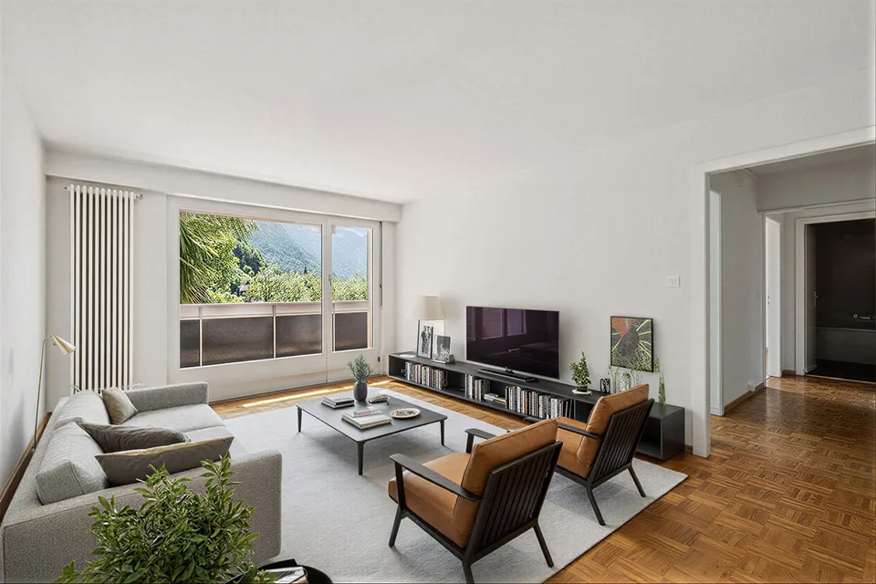Prächtiges 2.5-Zimmer-Apartment im letzten Stock mit Panoramabalkon in Montreux