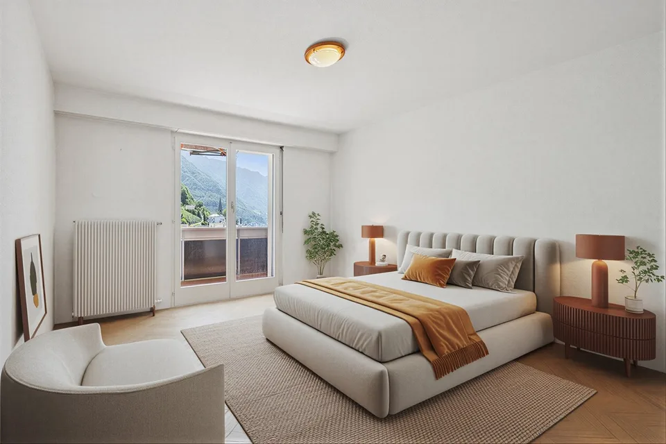 Prächtiges 2.5-Zimmer-Apartment im letzten Stock mit Panoramabalkon in Montreux