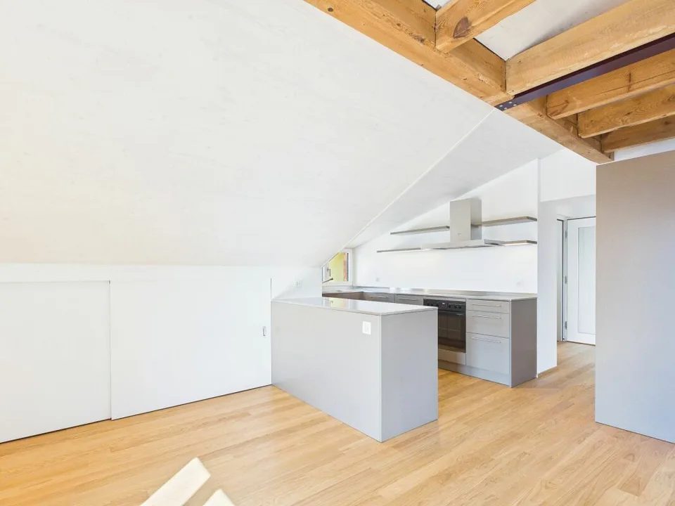 Sehr grosszügige, lichtdurchflutete, frisch renovierte Dachwohnung