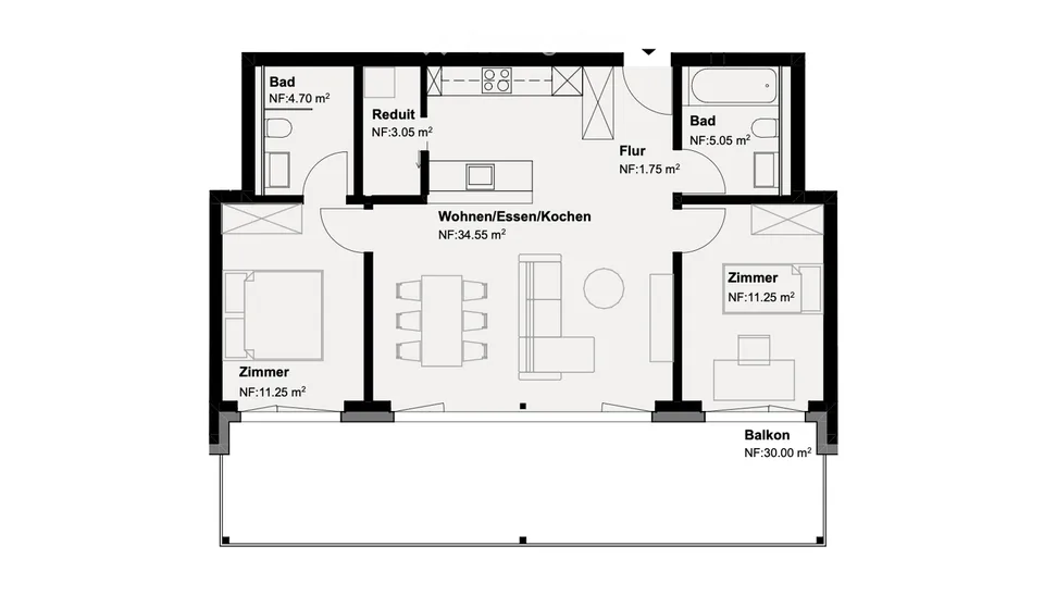 Appartamento moderno di 3,5 locali con vista sulla montagna a Bennau