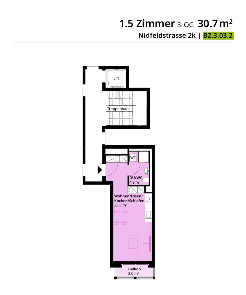 Gemütliche 1.5-Zimmerwohnung mit hochwertiger Ausstattung