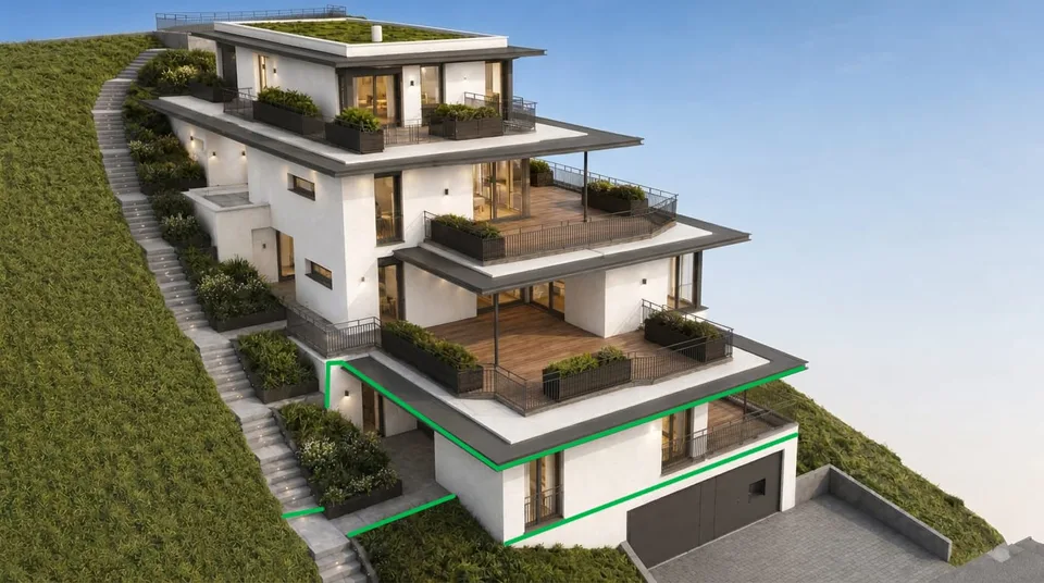Appartement de terrasse exclusif 4.5 pièces avec vue panoramique à Beringen à louer