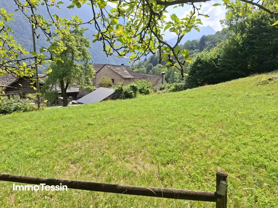 Cozy Ticino Rustico in a quiet location with fantastic mountain and valley views into the Blenio Valley
