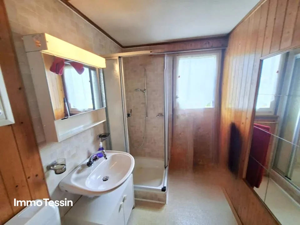 Cozy Ticino Rustico in a quiet location with fantastic mountain and valley views into the Blenio Valley