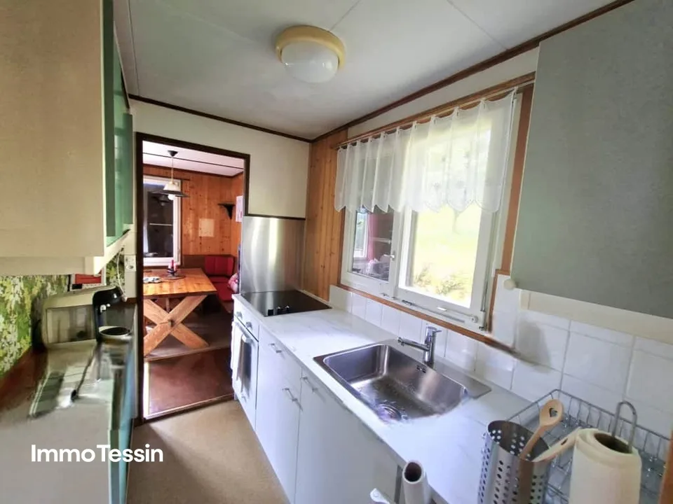 Cozy Ticino Rustico in a quiet location with fantastic mountain and valley views into the Blenio Valley