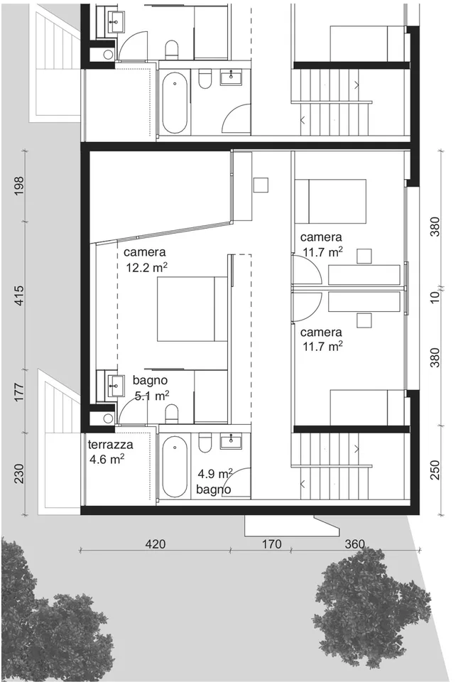 Semi-detached villa with 4.5 rooms and garden