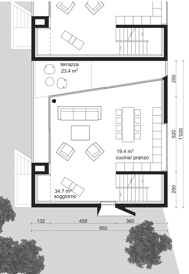Semi-detached villa with 4.5 rooms and garden
