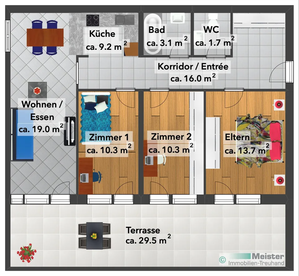 Attraktive 4.5- Zimmer- Terrassenwohnung in Zwingen