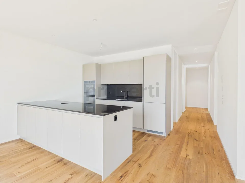 Neubau / Erstbezug: Eigener 120 m² Garten mit Parkblick, 40 m² Wohnbereich