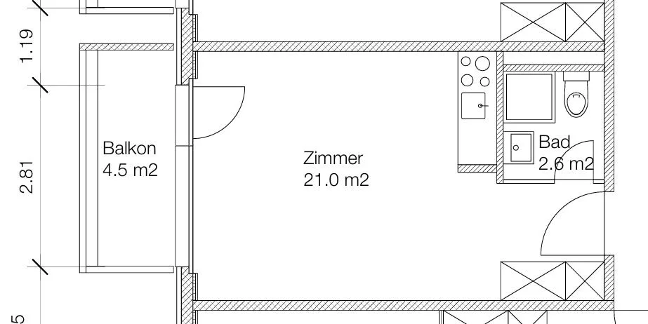 1-Zimmerwohnung in Liebefeld