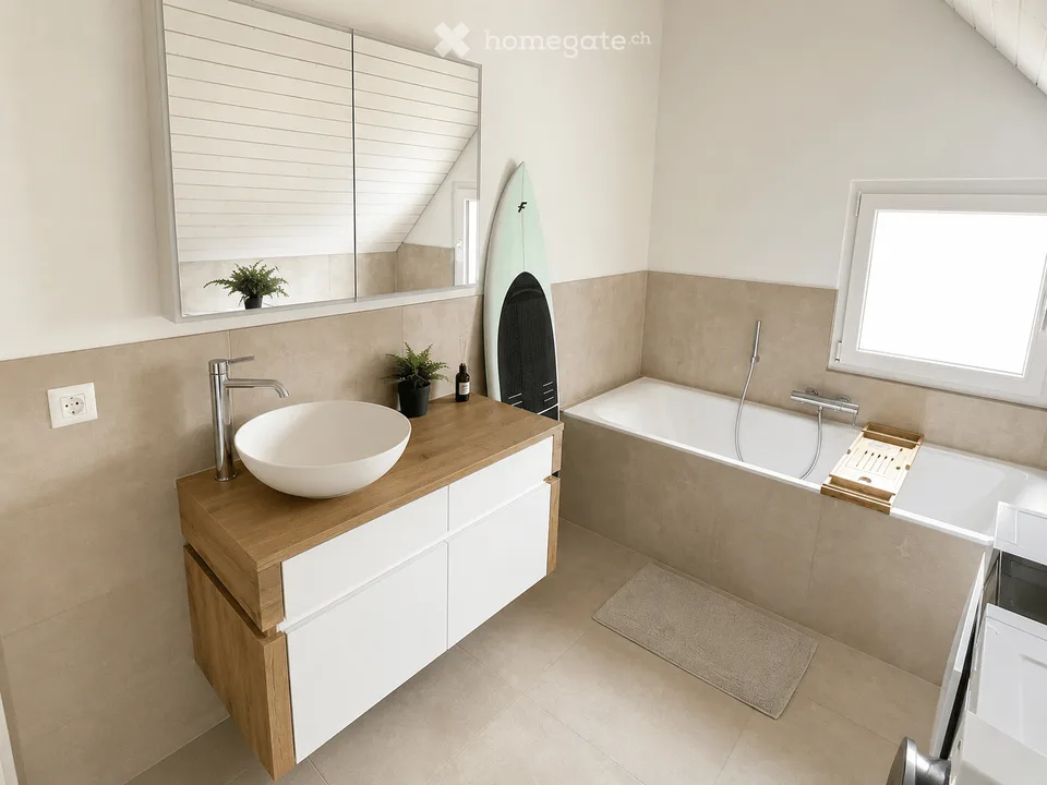 118 m² Maisonette mit 18 m² Galerie, 2 Balkonen, Cheminée & 2 Bädern
