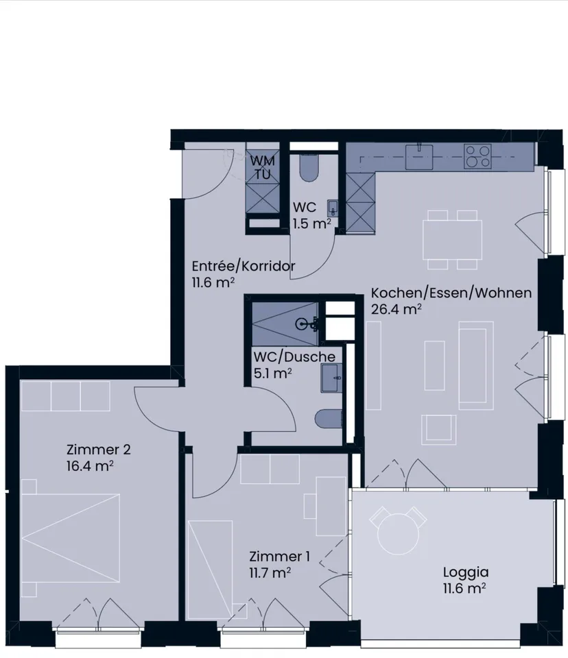 Modern living on Lake Zurich – Exclusive 3.5-room apartment in Au ZH