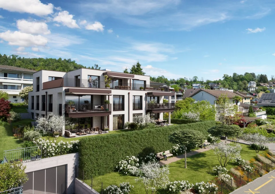 Neubau 4.5-Zimmer Wohnung, 1. OG, 128m2 Wohnfläche, zentrumsnahe Lage, wunderbare Seesicht