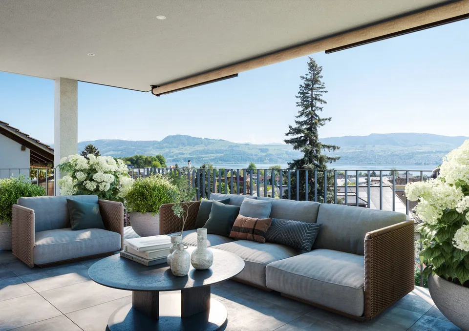 Appartamento nuovo di 4,5 locali, 1° piano, 128m2 di superficie abitabile, posizione centrale, con una meravigliosa vista sul lago