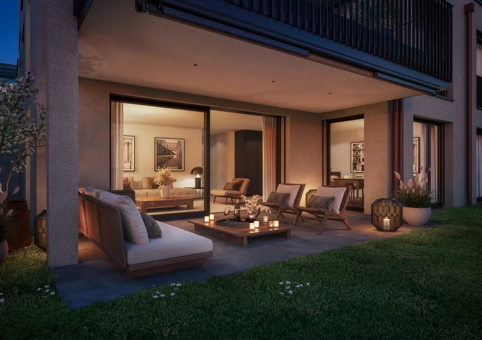 Neubau 4.5-Zimmer Gartenwohnung, 126m2 Wohnfläche, zentrumsnahe Lage, Seesicht