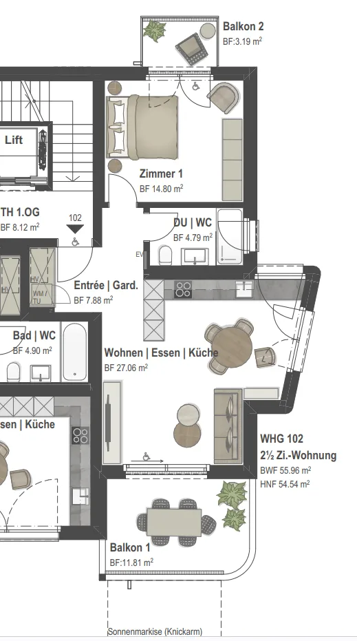 First-time rental of a 2.5-room apartment in Fehraltorf