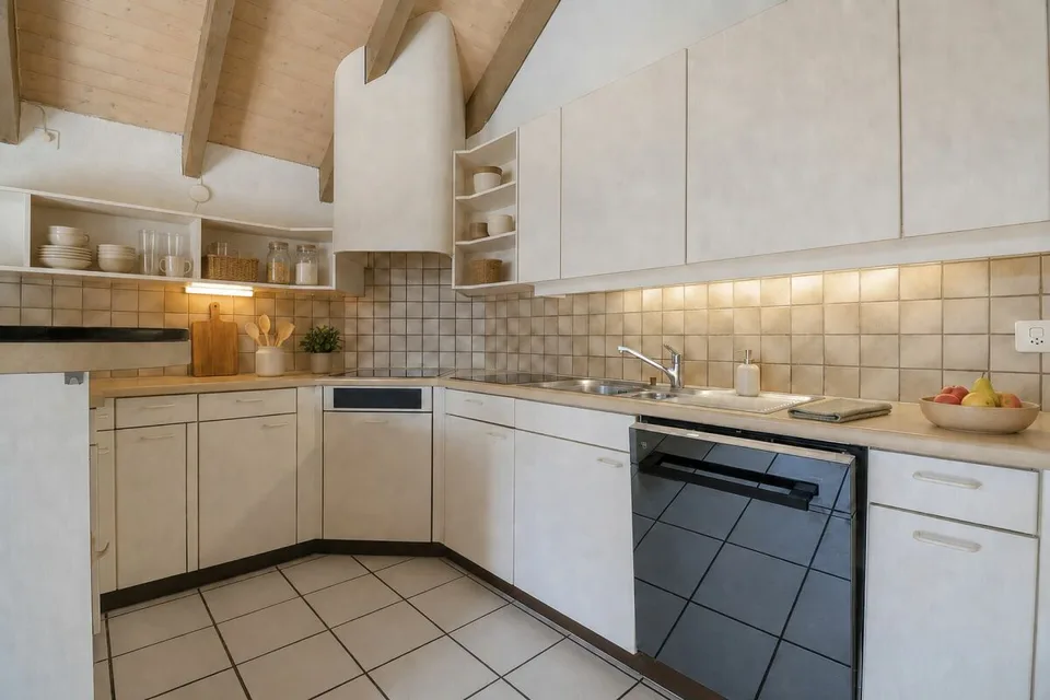 Living on two levels - 4½-room maisonette with fireplace, sauna, and sunny balcony