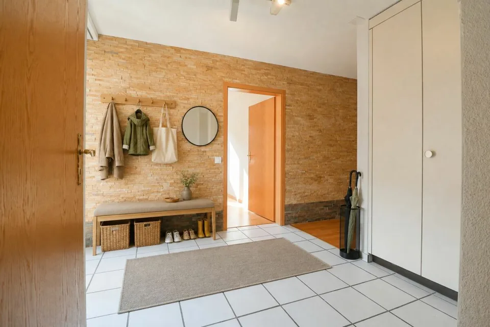 Living on two levels - 4½-room maisonette with fireplace, sauna, and sunny balcony