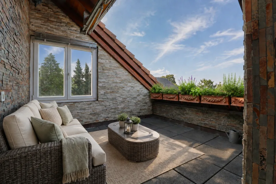 Living on two levels - 4½-room maisonette with fireplace, sauna, and sunny balcony