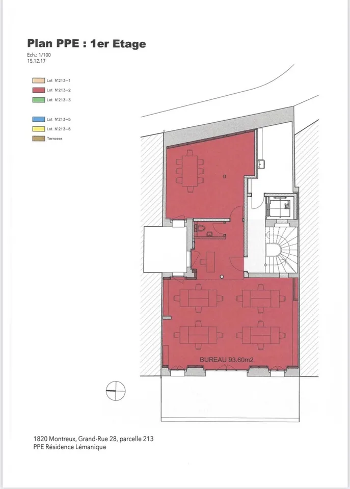 Montreux centre : Espace de 90m² avec balcon (9m²), ascenseur  Bureau ou Appartement