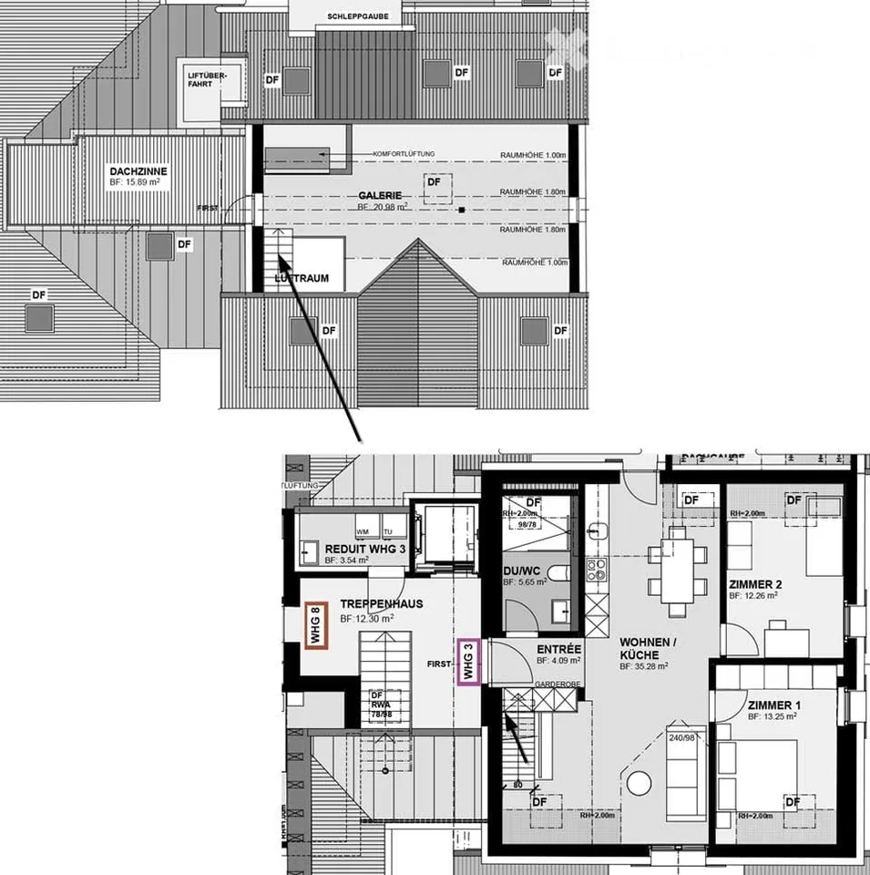 Bel appartement mansardé en centre-ville