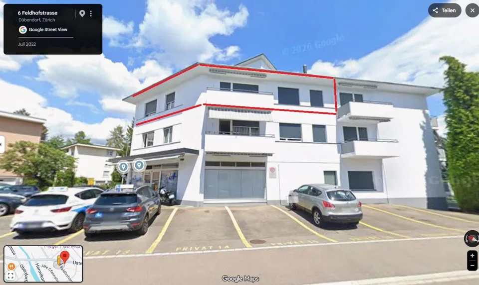 Appartement spacieux rénové de 4,5 pièces à Dübendorf avec balcon