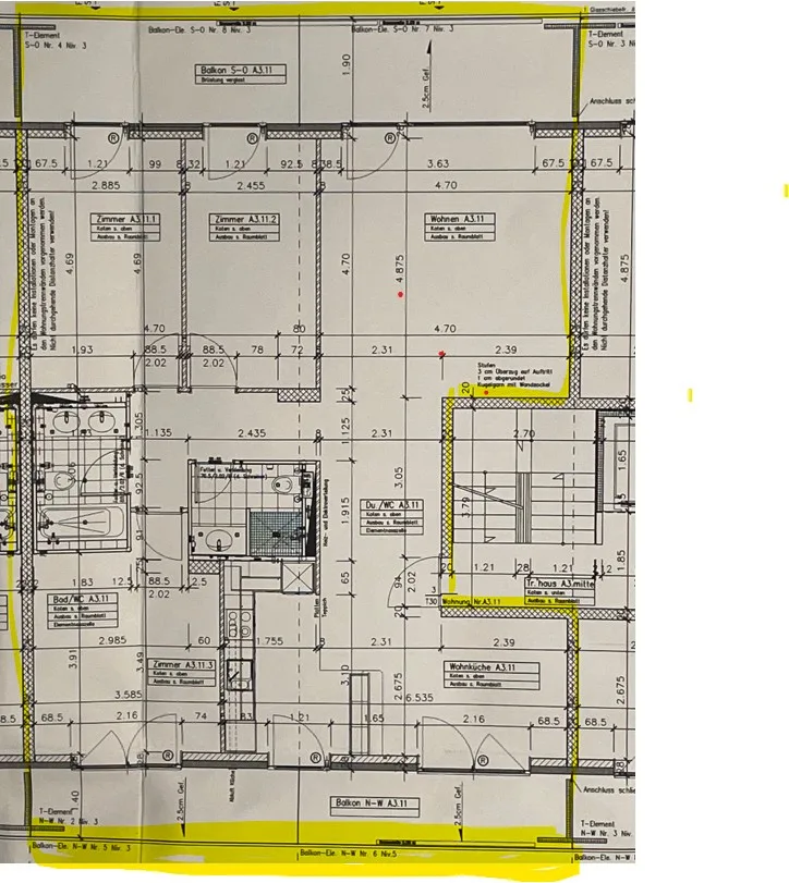 Appartement de ville attractif 4 1/2 pièces avec 2 balcons et vue loin