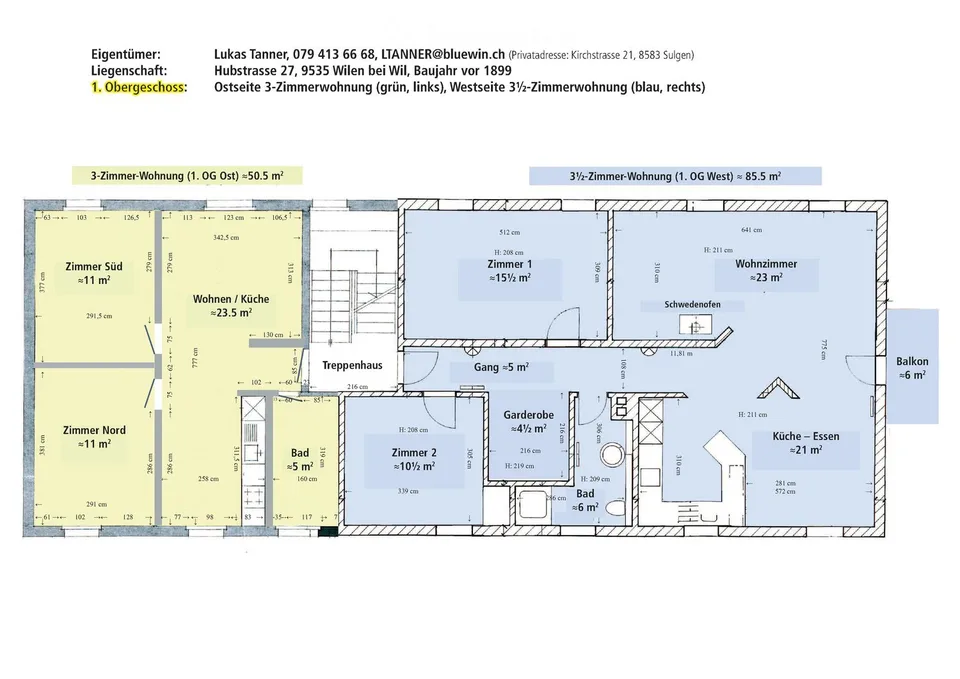 Bellissimo appartamento di 3.5 locali in un edificio storico con balcone a Wilen b. Wil
