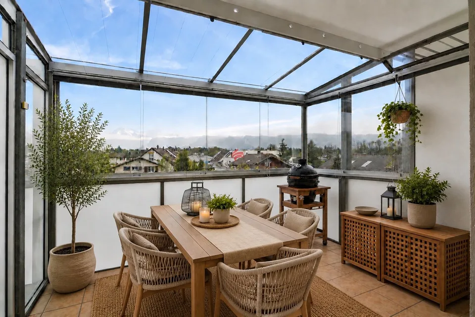 Comfortable living with winter garden and mountain view!