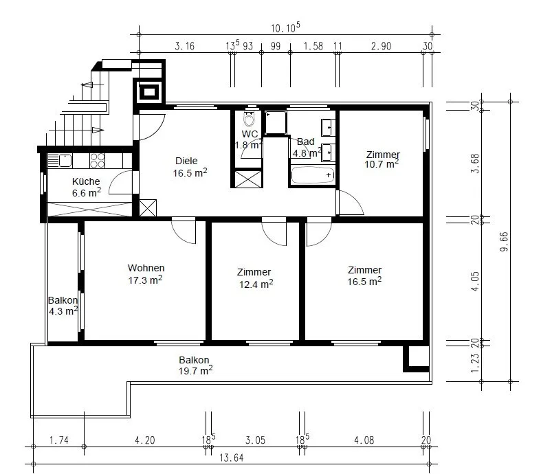 Freshly renovated 4.5-room attic apartment in central location in Wetzikon