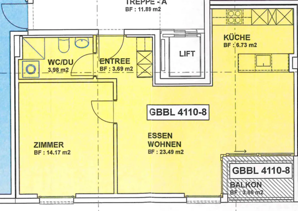 Appartement moderne de 2,5 pièces 1er étage centre-ville
