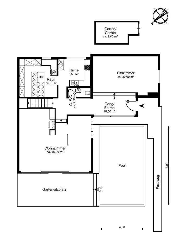Maison avec piscine et vue panoramique dans un excellent emplacement