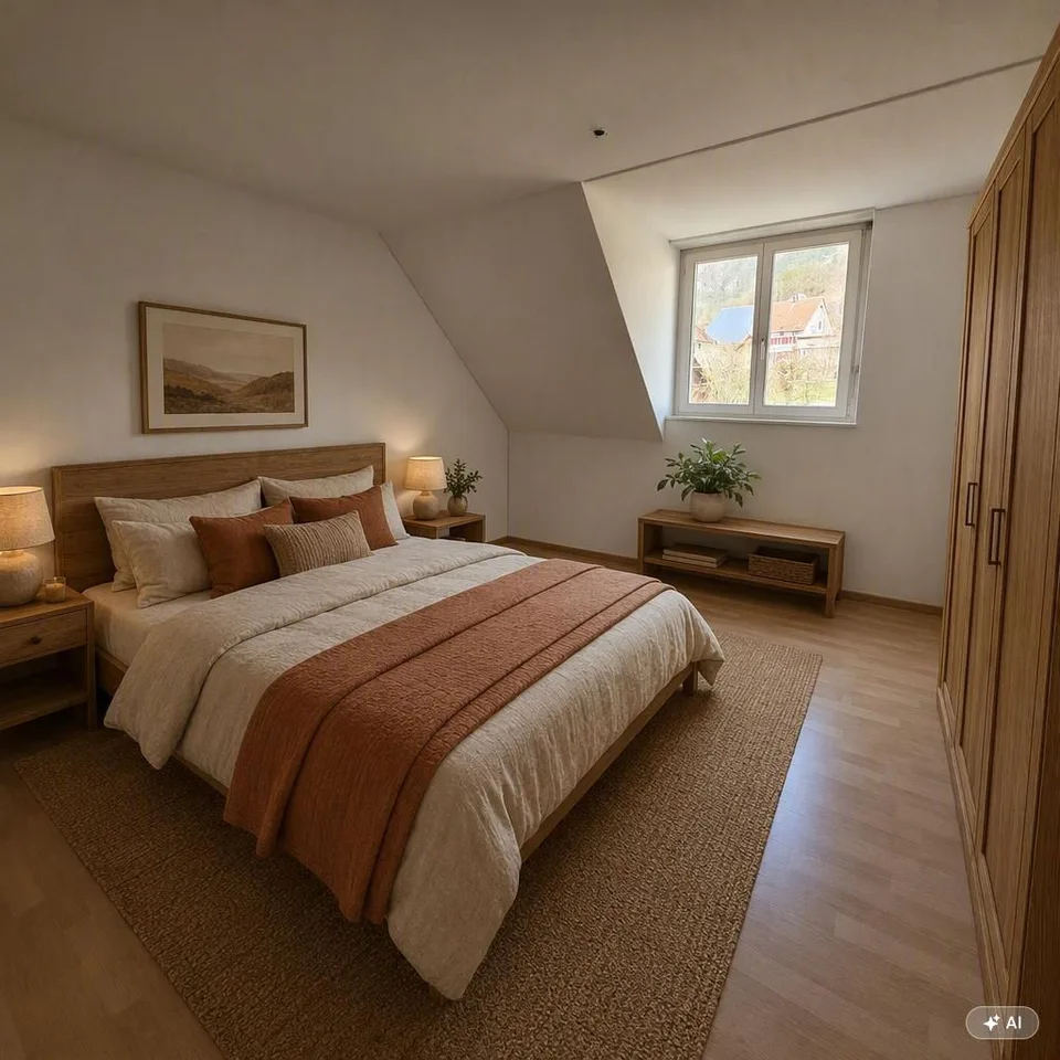 Charmant appartement de 4 pièces en mansarde dans un quartier calme de Laupersdorf