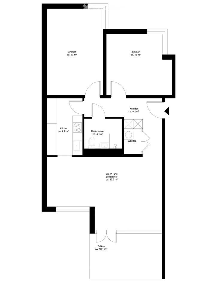 Renovated, modern 3.5-room apartment with balcony and garage in Lucerne at top location with a view