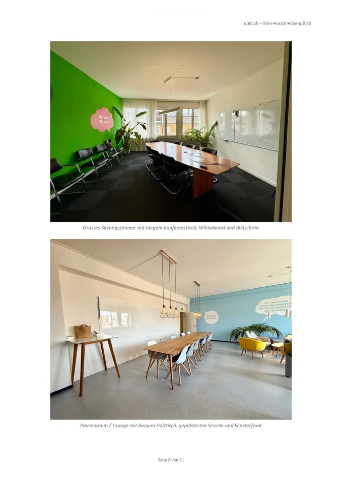 2 Büros (40 m² und 46 m²), bezugsbereit am Bhf. Wiedikon, alles inklusive – CHF 2’800 brutto