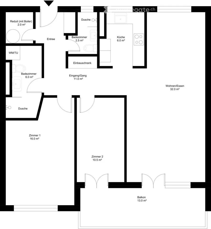 Renovated, quiet 3.5-room apartment in the village center, on the 1st floor (AAA location)