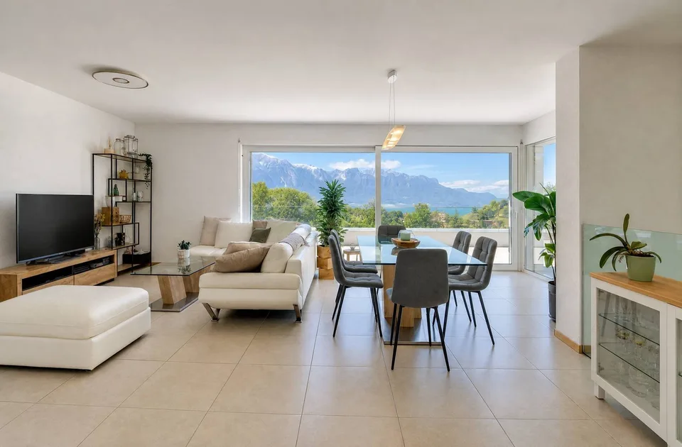 5,5 pièces en duplex avec vaste terrasse face au Léman