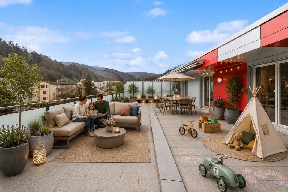4.5-Zimmer-Attikawohnung mit grosser Dachterrasse!