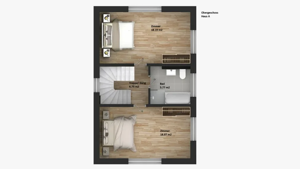 189 m2 Grosses Neubau EFH, (Haus A), 6.5 Zimmer mit Garten, Studio, 3 Nasszellen, Carport & Parkplatz