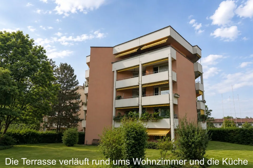 Appartamento mansardato soleggiato con grande terrazza e vista panoramica nel popolare Zürich-Schwamendingen