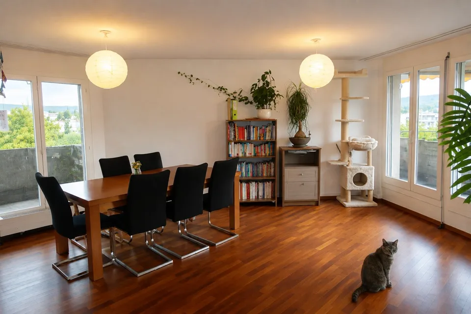 Appartamento mansardato soleggiato con grande terrazza e vista panoramica nel popolare Zürich-Schwamendingen