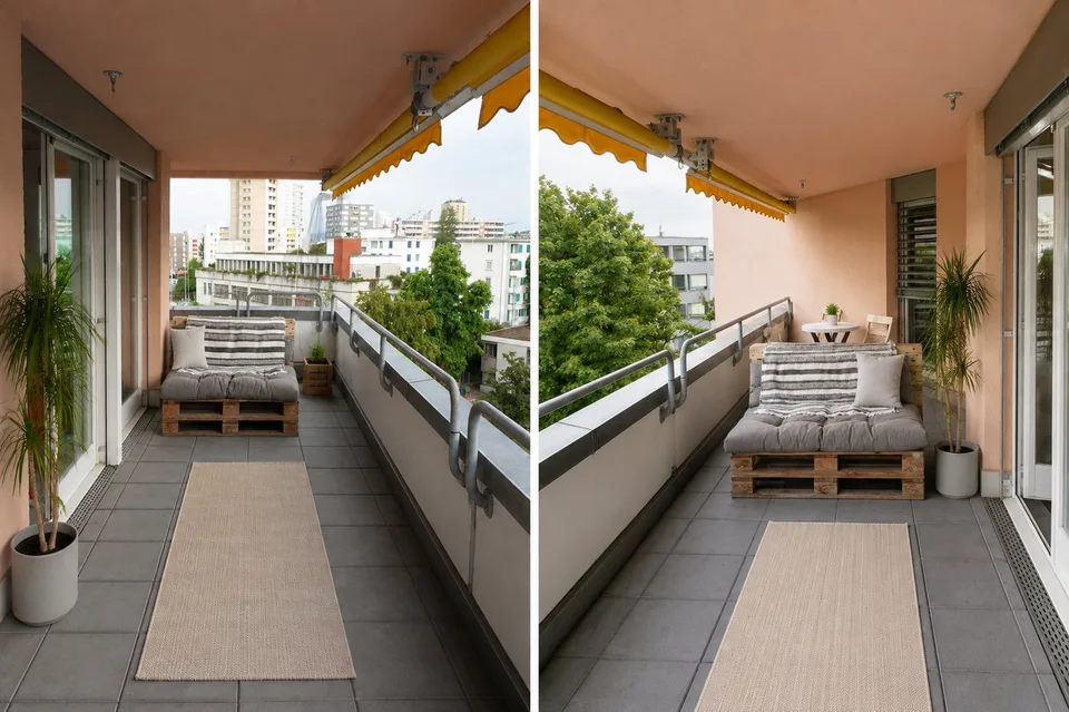 Appartamento mansardato soleggiato con grande terrazza e vista panoramica nel popolare Zürich-Schwamendingen