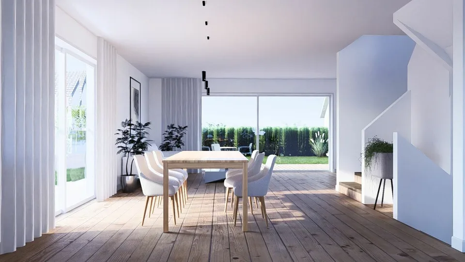 155 m2 Grosses Neubau-DEFH (Haus B), 6.5 DEFH, 3 Nasszellen, Garten, Sitzplatz, Carport & PP